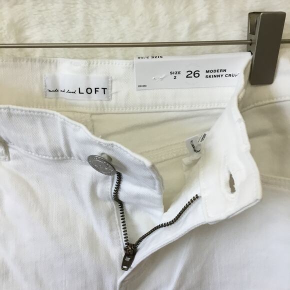 LOFT White Skinny Crop Jeans with Stretch - Picture 8 of 8